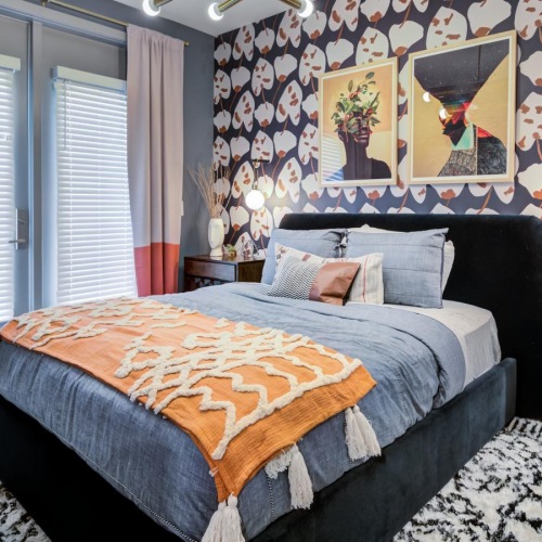 Sleep in style a bedroom with a bed and a table