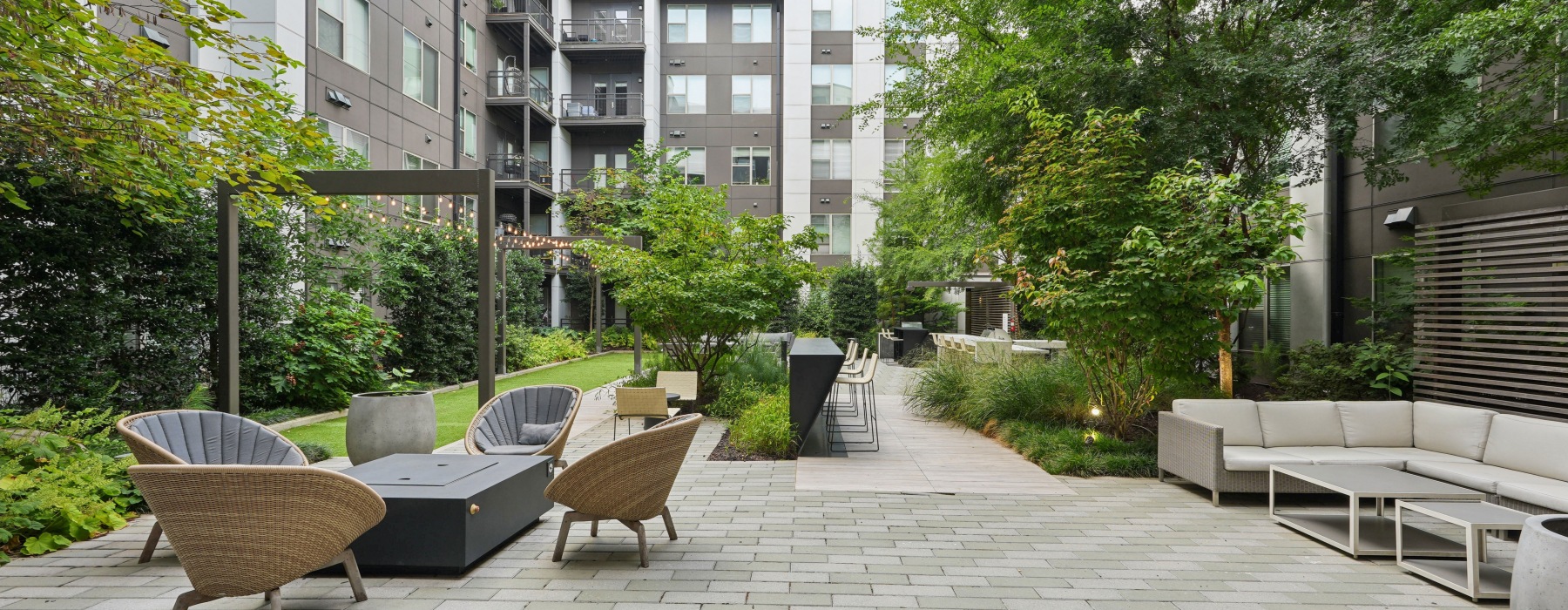 Courtyard with lounge seating 